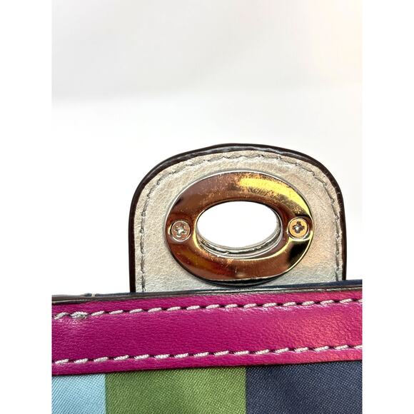 Vintage Coach City Willis Color block Purple and Grey Top Handle Crossbody bag - Picture 9 of 16